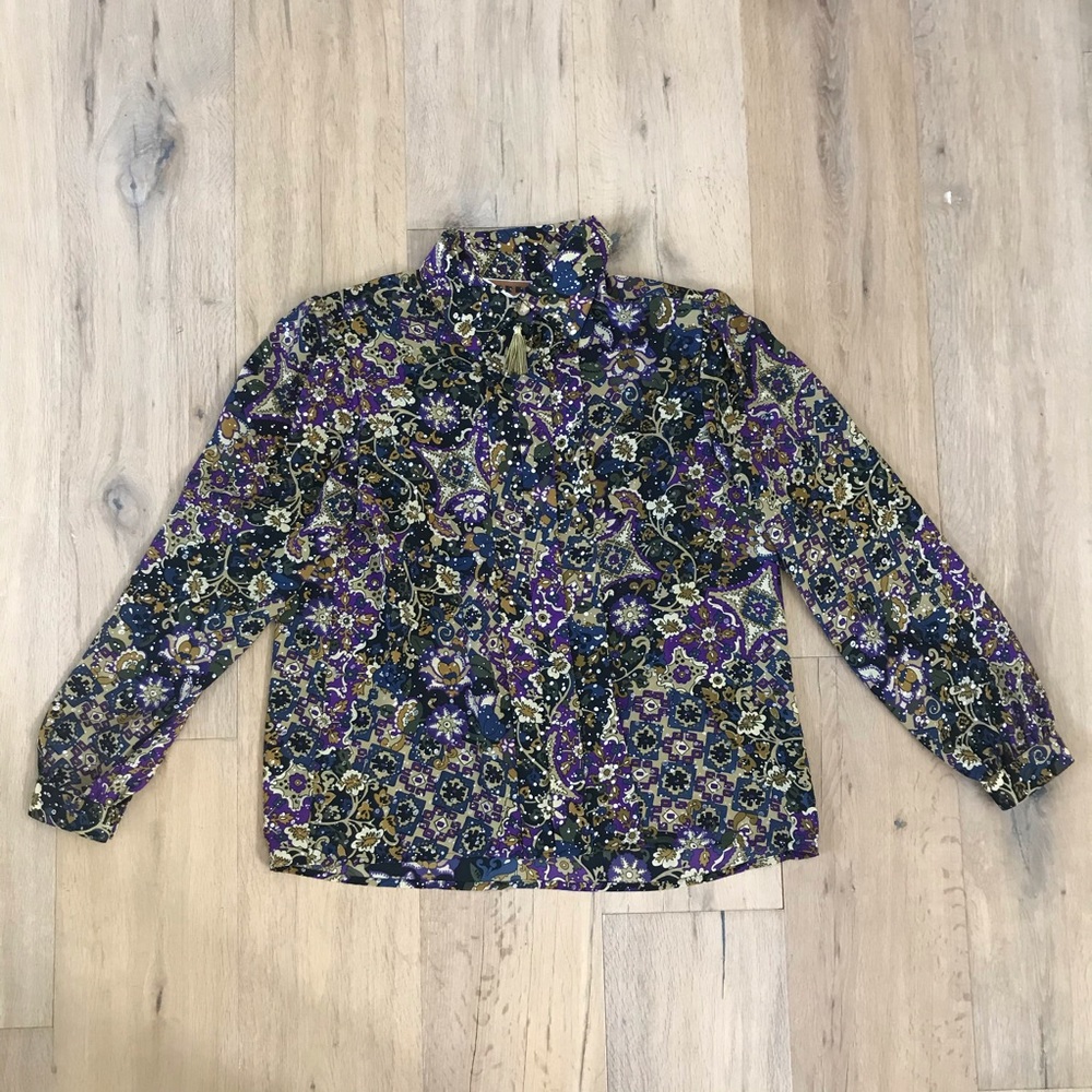 Vintage Jordan Brand -Paisley Button-Down Blouse